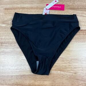 Xhilaration Juniors' Black High Leg High Waist Bikini Bottom - Size Small - NWT